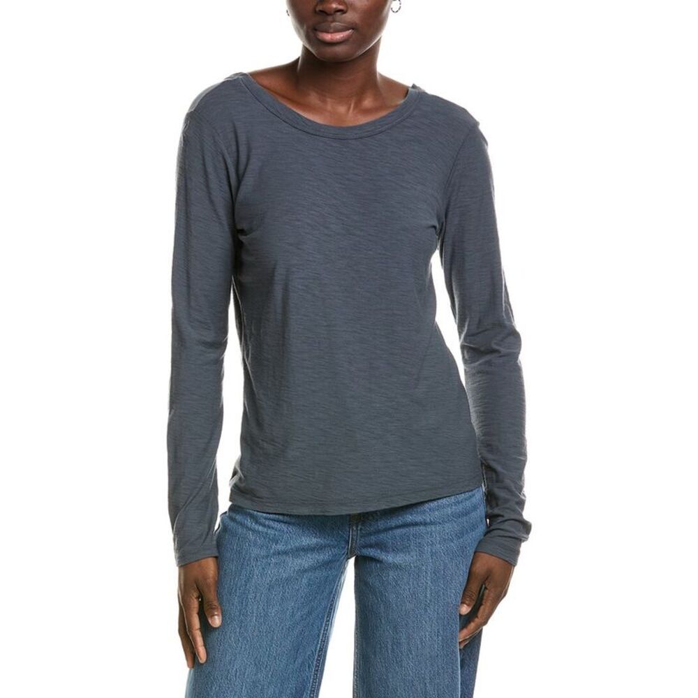 James Perse Womens  Solid Shirt, Blue